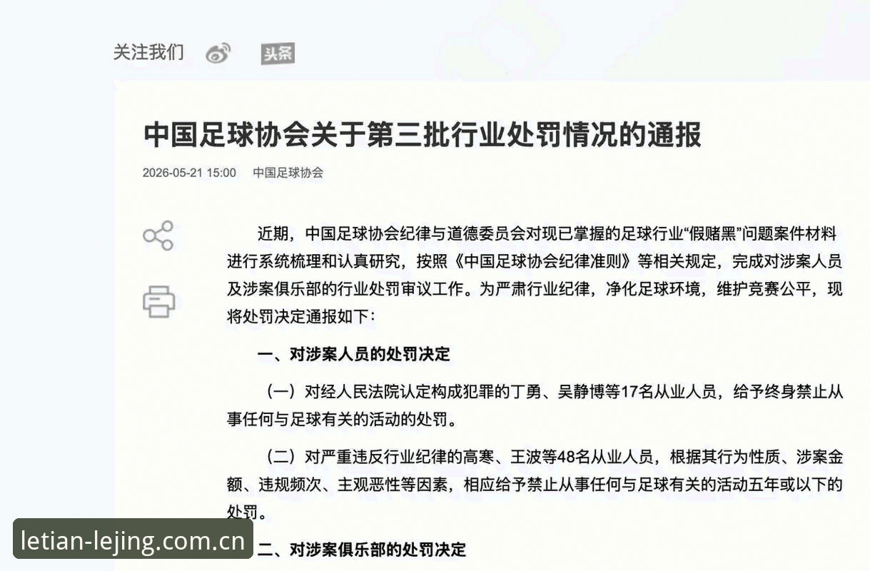 中国足协第三批禁足名单最新动态：65人受罚，终身禁足名单引业内震动